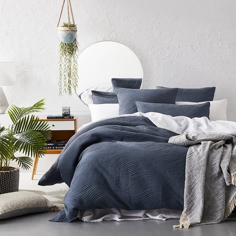 Ripple Quilted Quilt Cover Slate