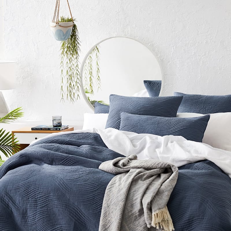 Ripple Quilted Quilt Cover Slate