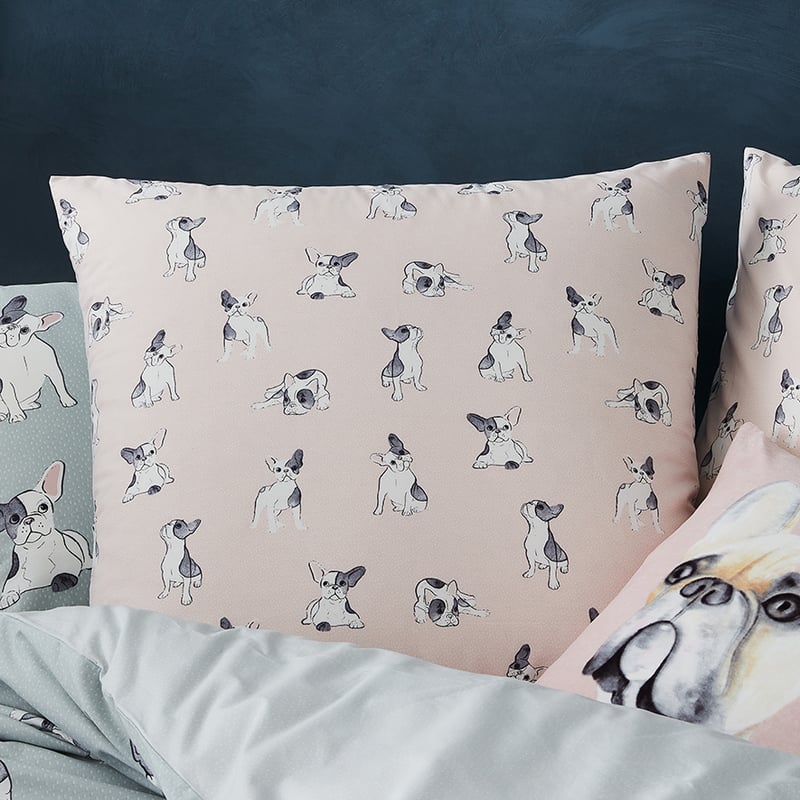 Frenchie Quilt Cover Set Sage