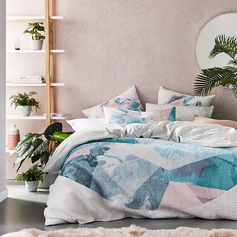 Colorado Quilted Quilt Cover in Blue