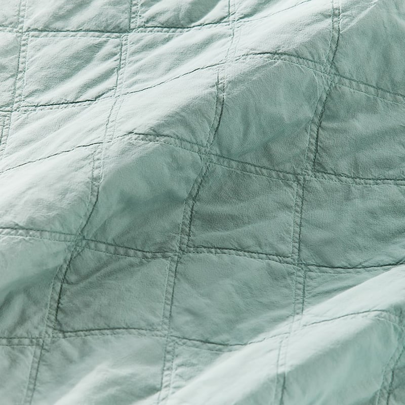Stonewashed Cotton Greenery Coverlet