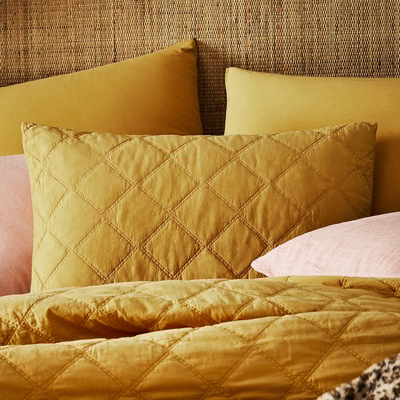Stonewashed Cotton Dijon Coverlet