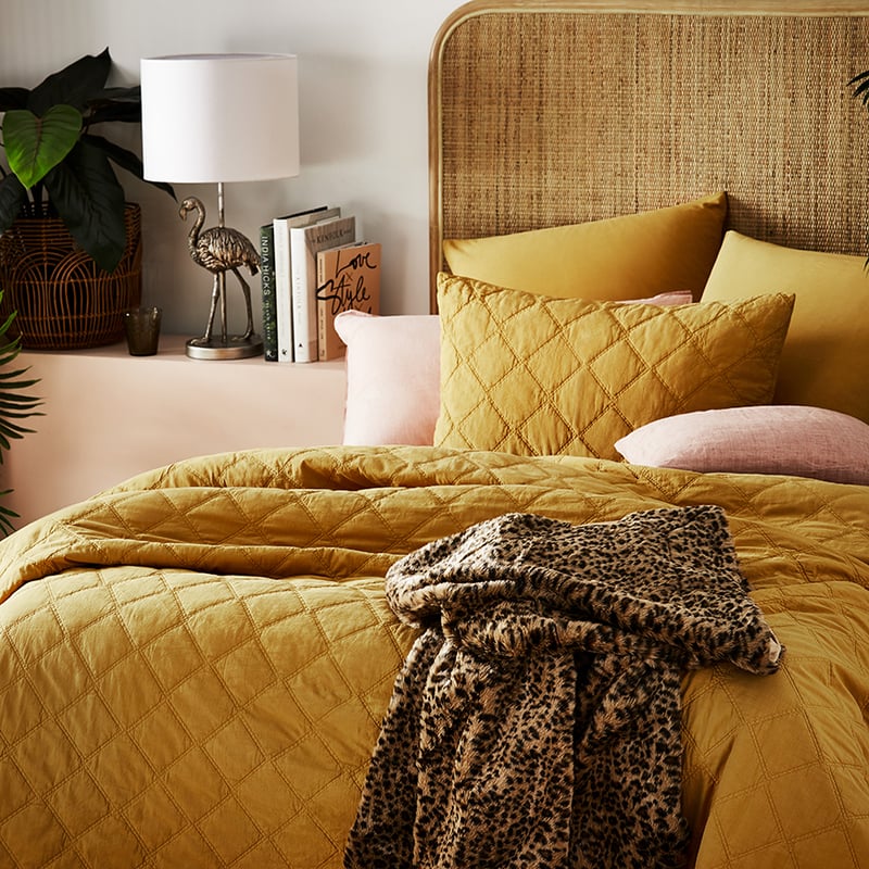 Stonewashed Cotton Dijon Coverlet