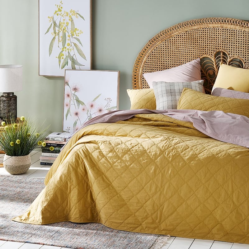 Stonewashed Cotton Flax Coverlet