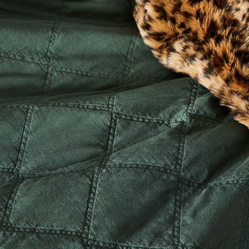 Stonewashed Cotton Forest Coverlet