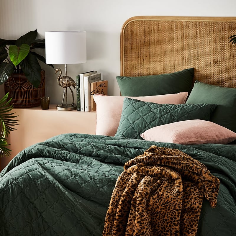 Stonewashed Cotton Forest Coverlet