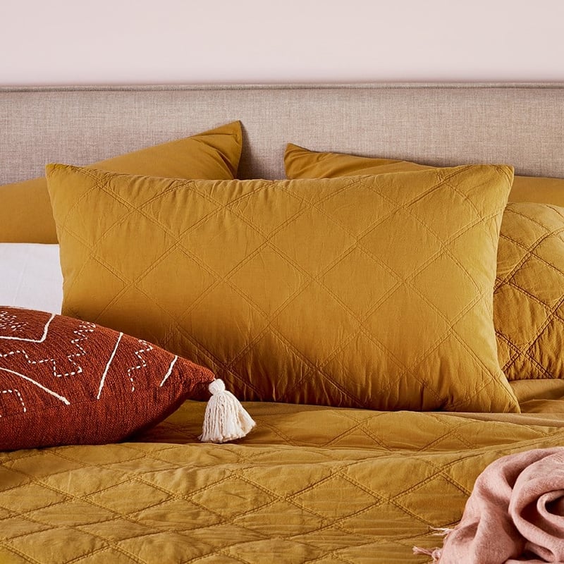 Stonewashed Cotton Quilted Spice Coverlet