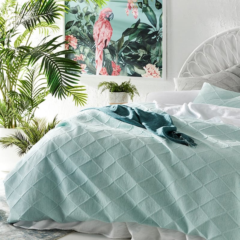 Atticus Duck Egg Quilt Cover
