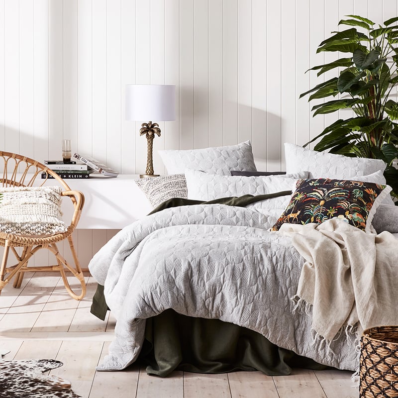 Seoul Jersey Quilted Grey Marle Quilt Cover