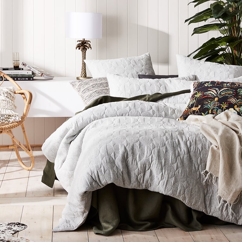 Seoul Jersey Quilted Grey Marle Quilt Cover