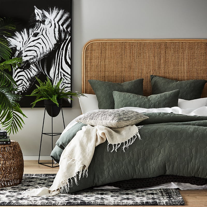 Seoul Jersey Quilted Olive Quilt Cover