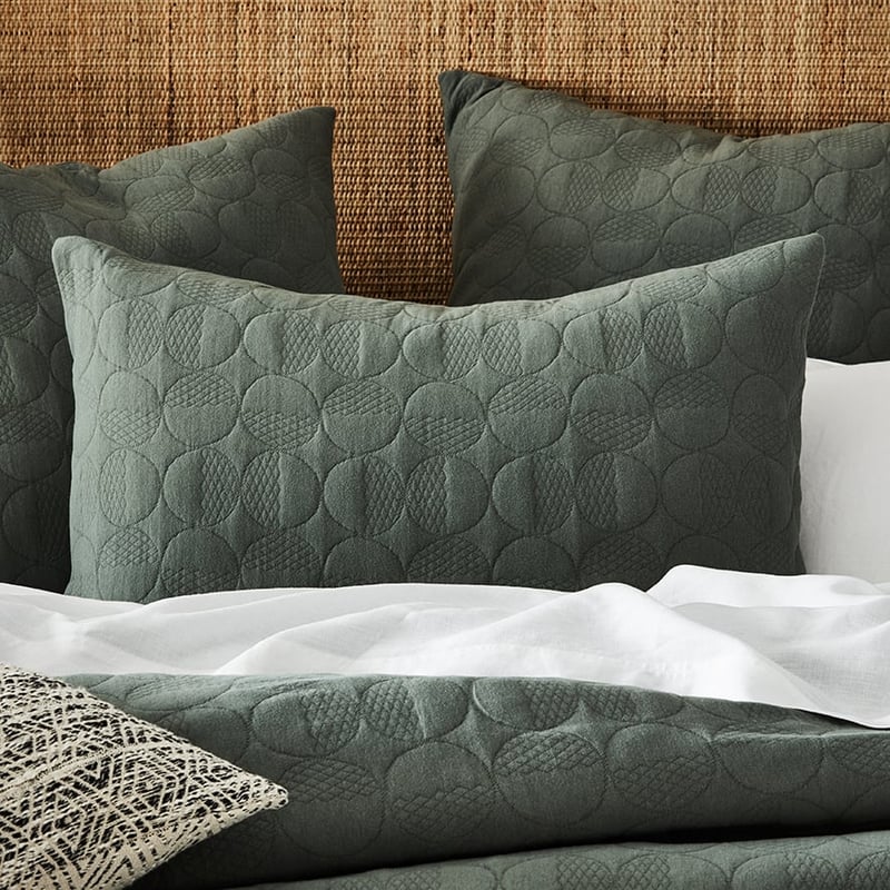 Seoul Jersey Quilted Olive Quilt Cover