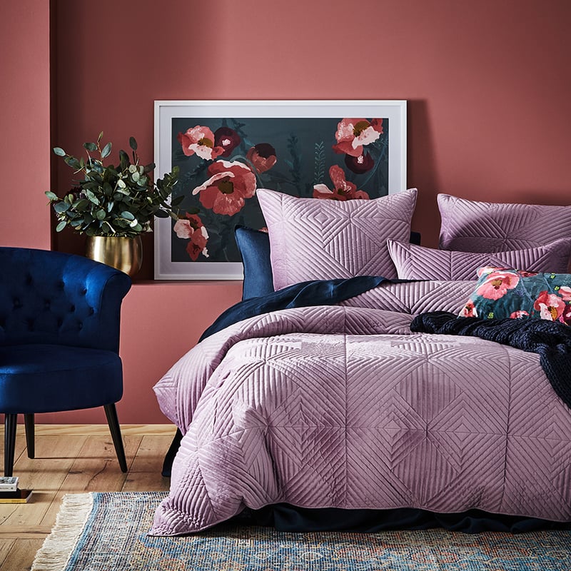 Newport Quilted Velvet Blossom Quilt Cover