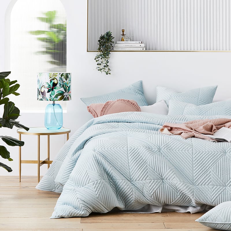 Newport Quilted Velvet Ice Quilt Cover