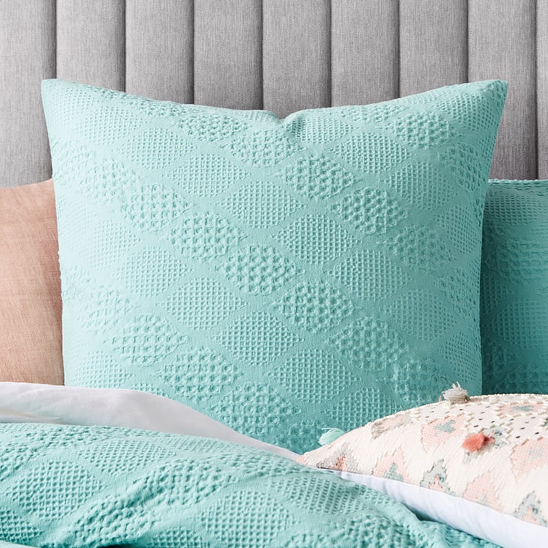 Capri Waffle Aqua Quilt Cover Set