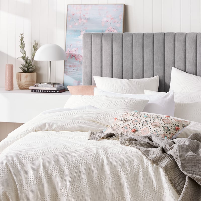 Capri Waffle White Quilt Cover Set