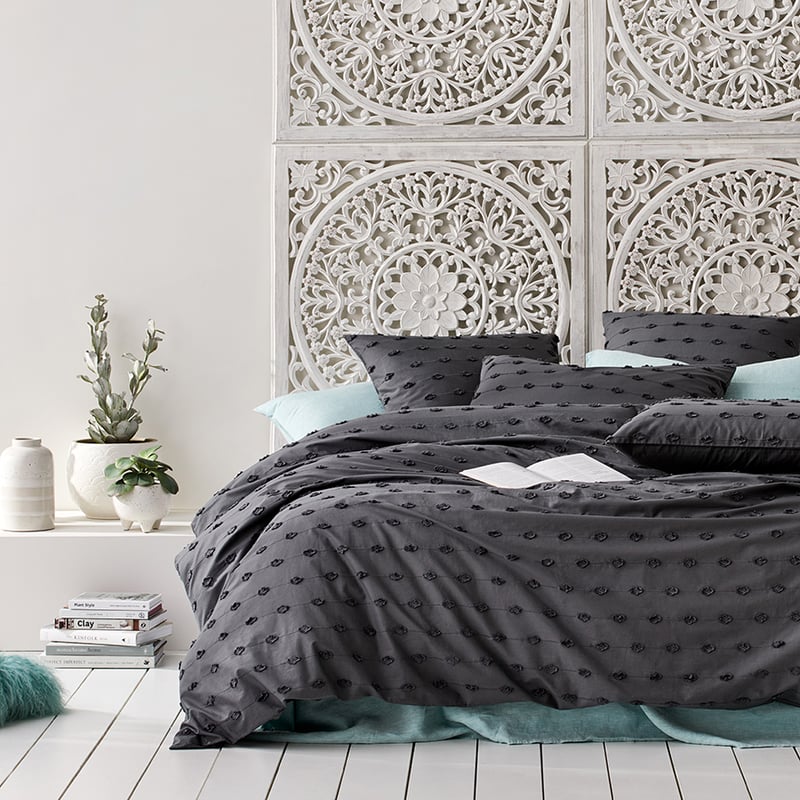 Sahara Quilt Cover Set Coal