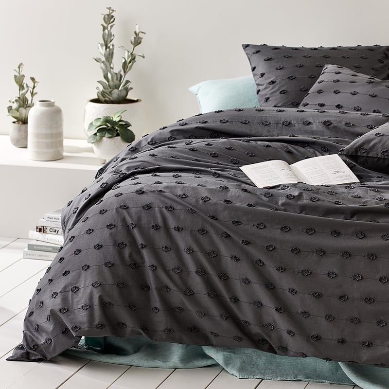 Sahara Quilt Cover Set Coal