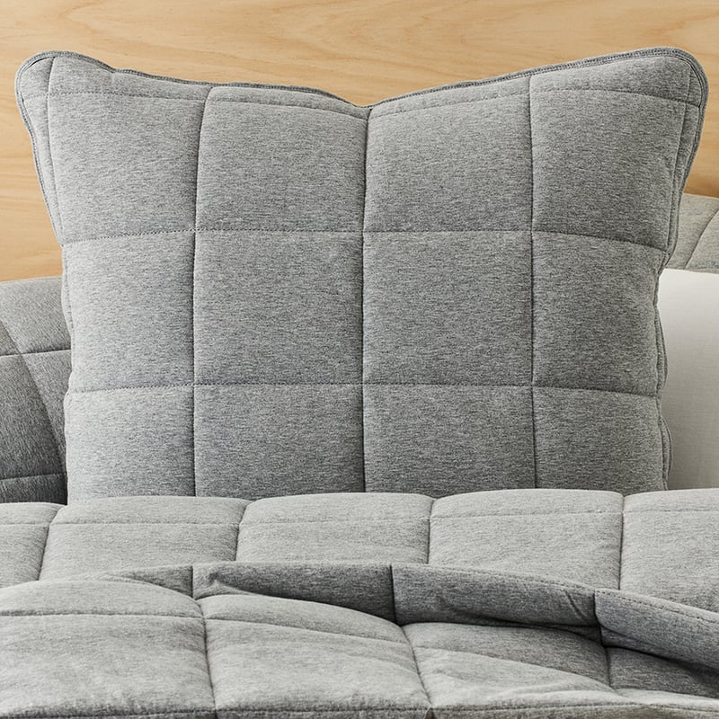 Ultra Soft Jersey Quilted Coverlet Grey Marble
