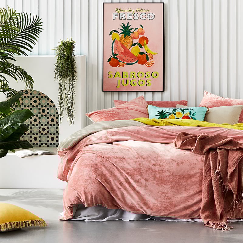 Luxe Velvet Quilt Cover Blush