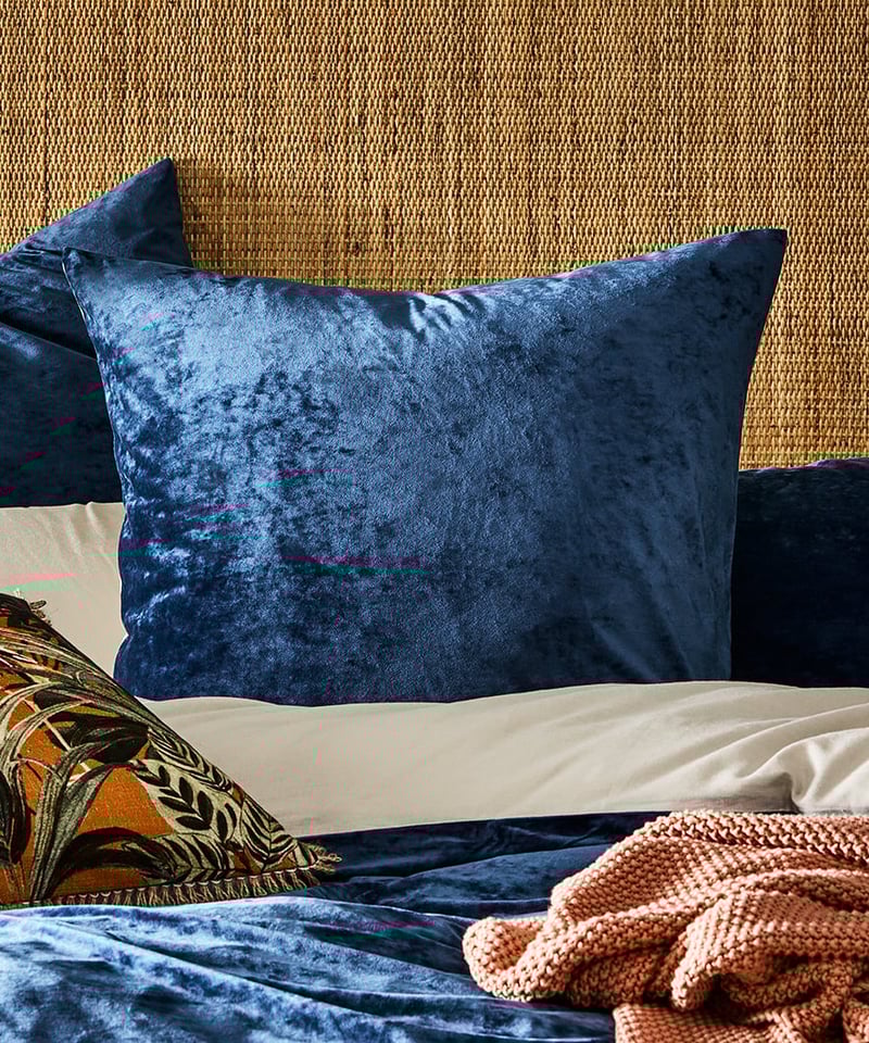 Luxe Velvet Quilt Cover Navy