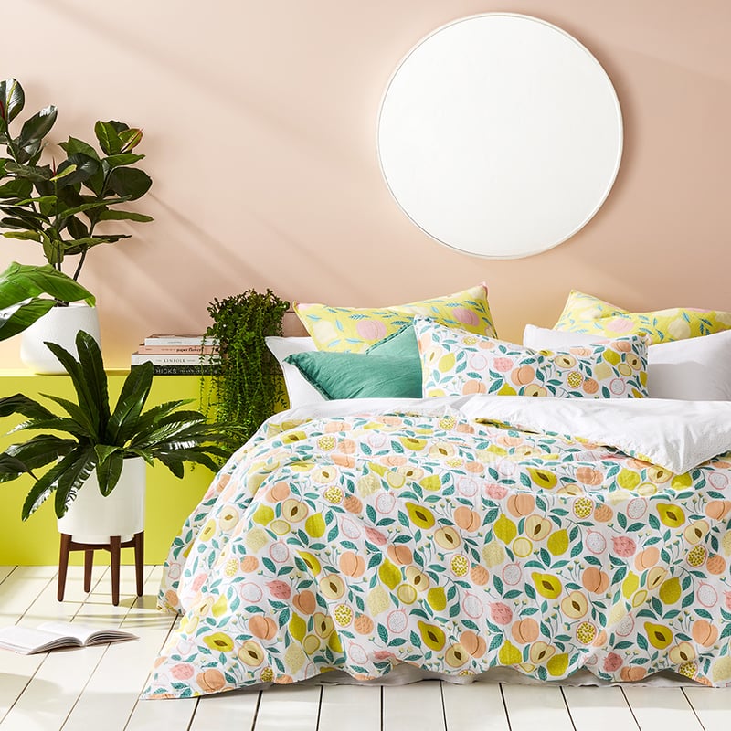 Peachy Keen Quilt Cover Set Lemon