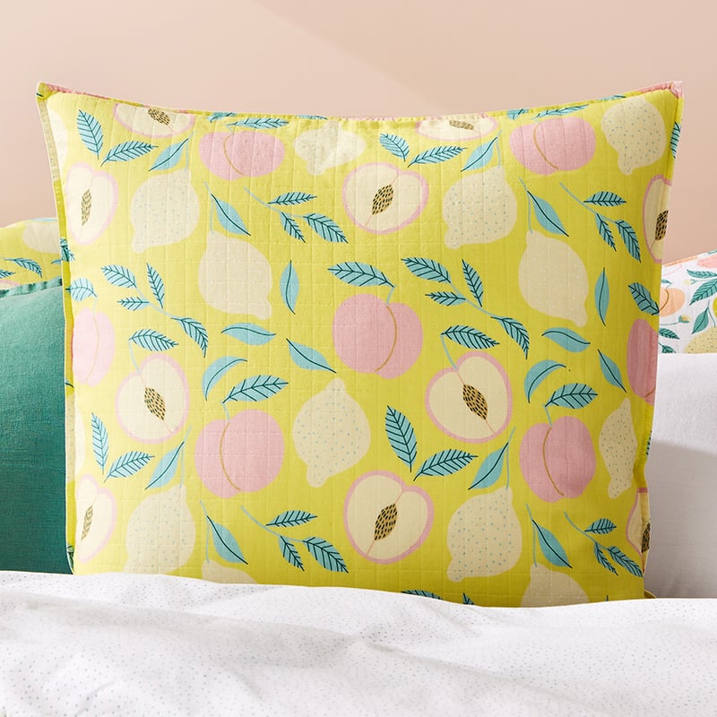 Peachy Keen Quilt Cover Set Lemon