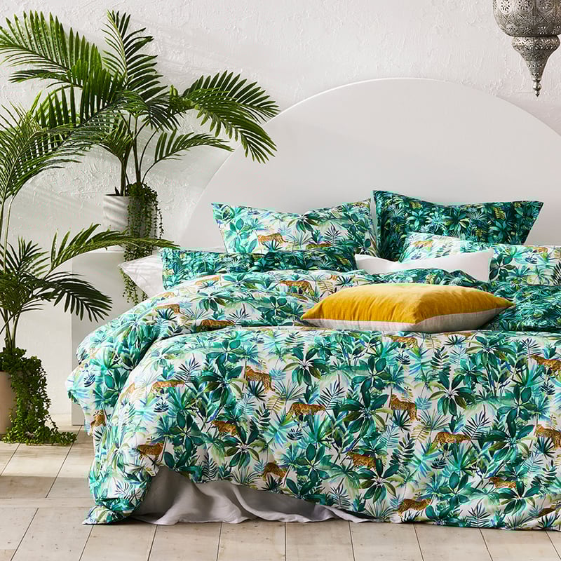 Jungle Cheetah Quilt Cover Set Fern
