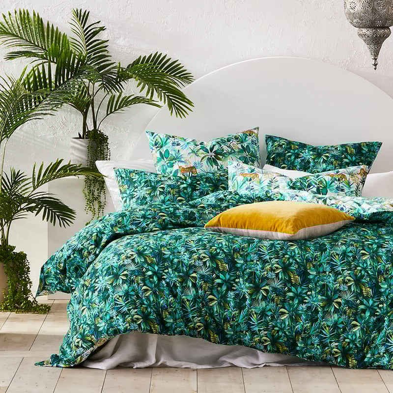 Jungle Cheetah Quilt Cover Set Fern