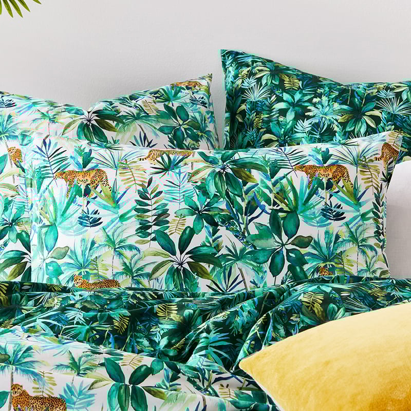 Jungle Cheetah Quilt Cover Set Fern
