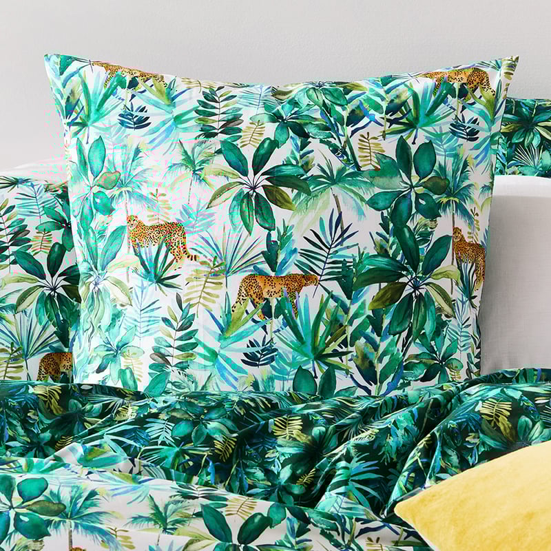 Jungle Cheetah Quilt Cover Set Fern