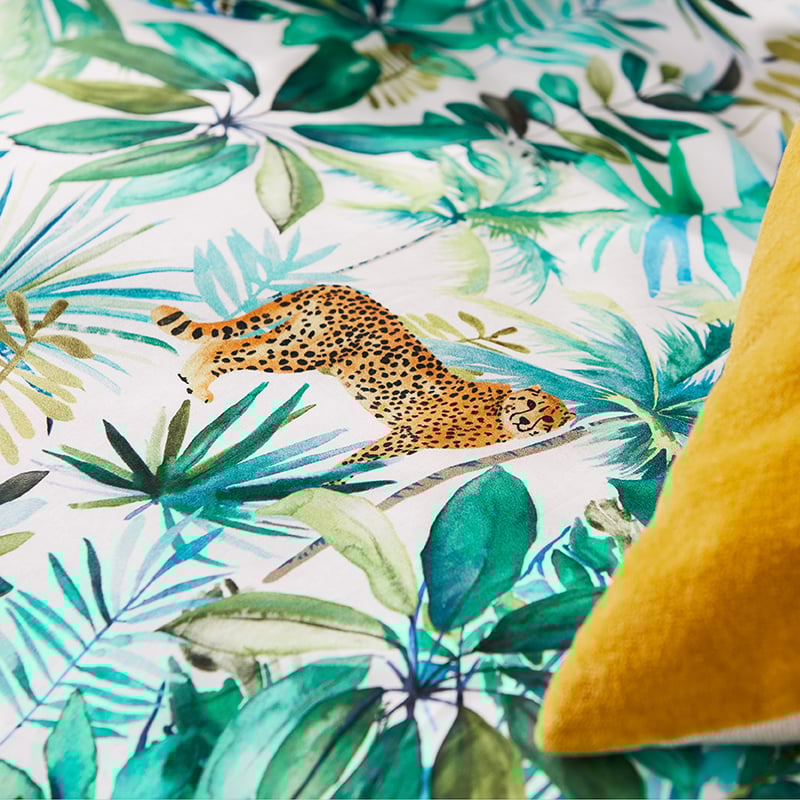 Jungle Cheetah Quilt Cover Set Fern