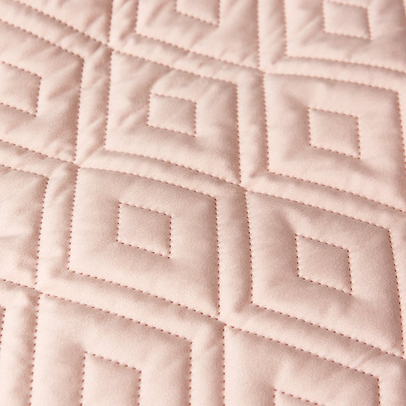 Aura Quilted Velvet Quilt Cover Peach Pink