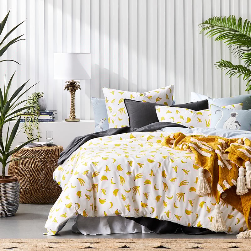 Cheeky Monkey Quilt Cover Set Steel