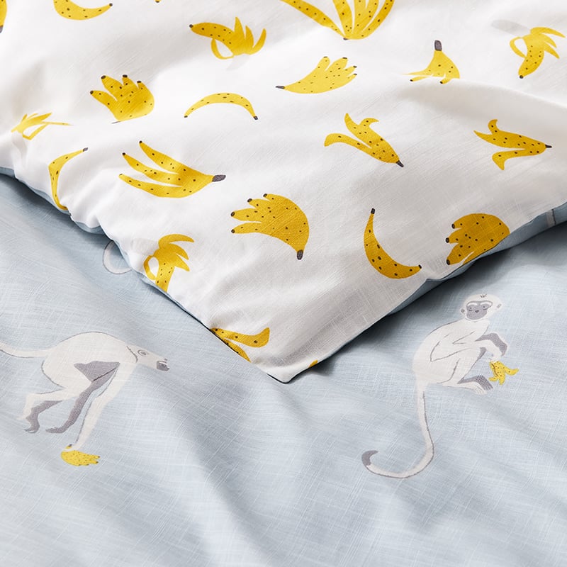 Cheeky Monkey Quilt Cover Set Steel