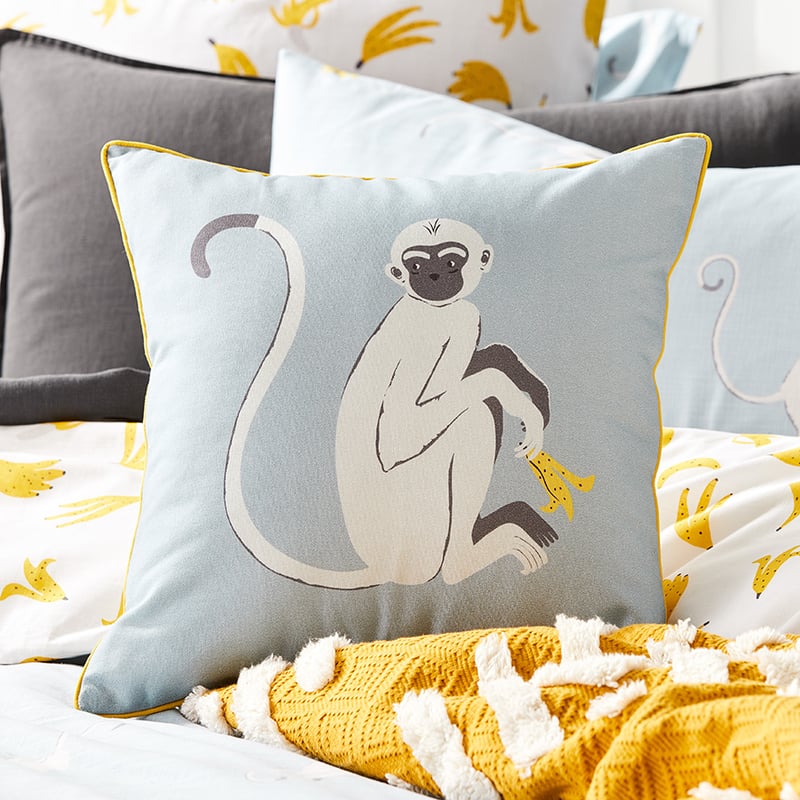 Cheeky Monkey Quilt Cover Set Steel