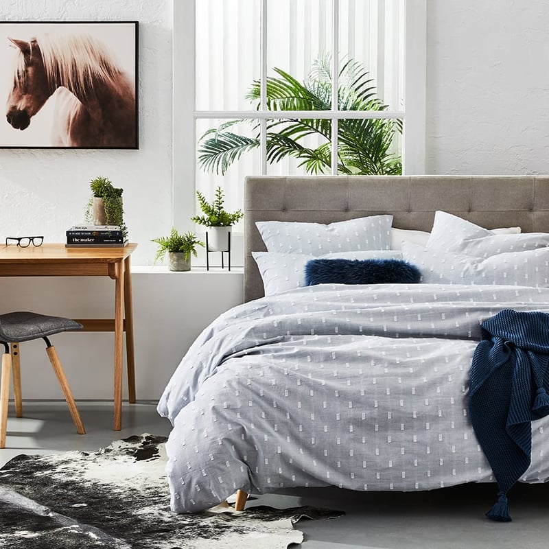 Hides Quilt Cover Set Silver