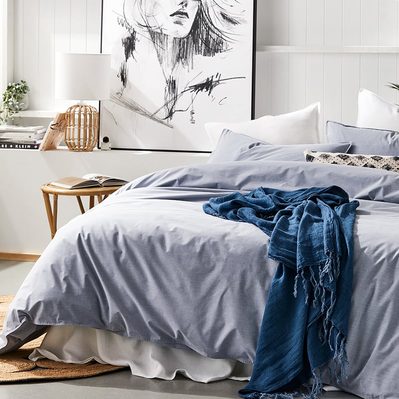 Eco Cotton Denim Quilt Cover Set