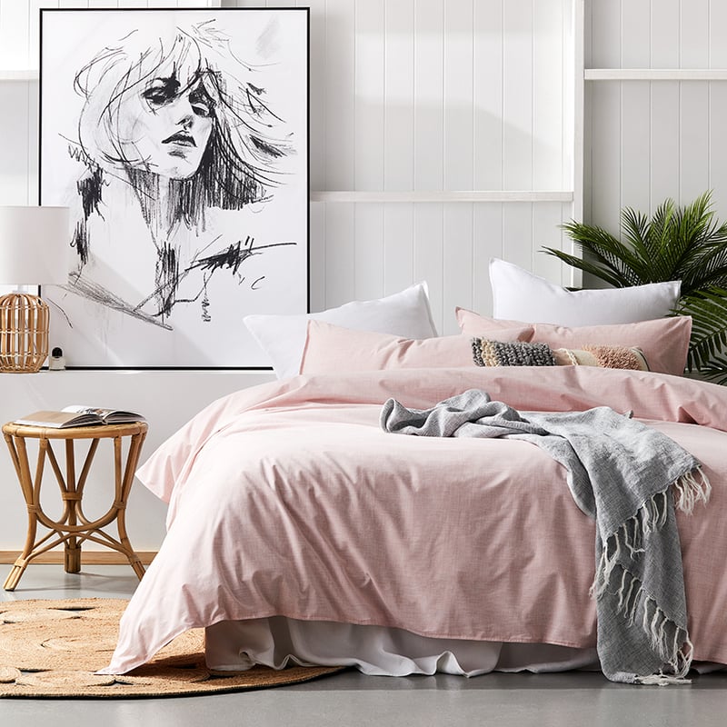 Eco Cotton Pink Quilt Cover Set