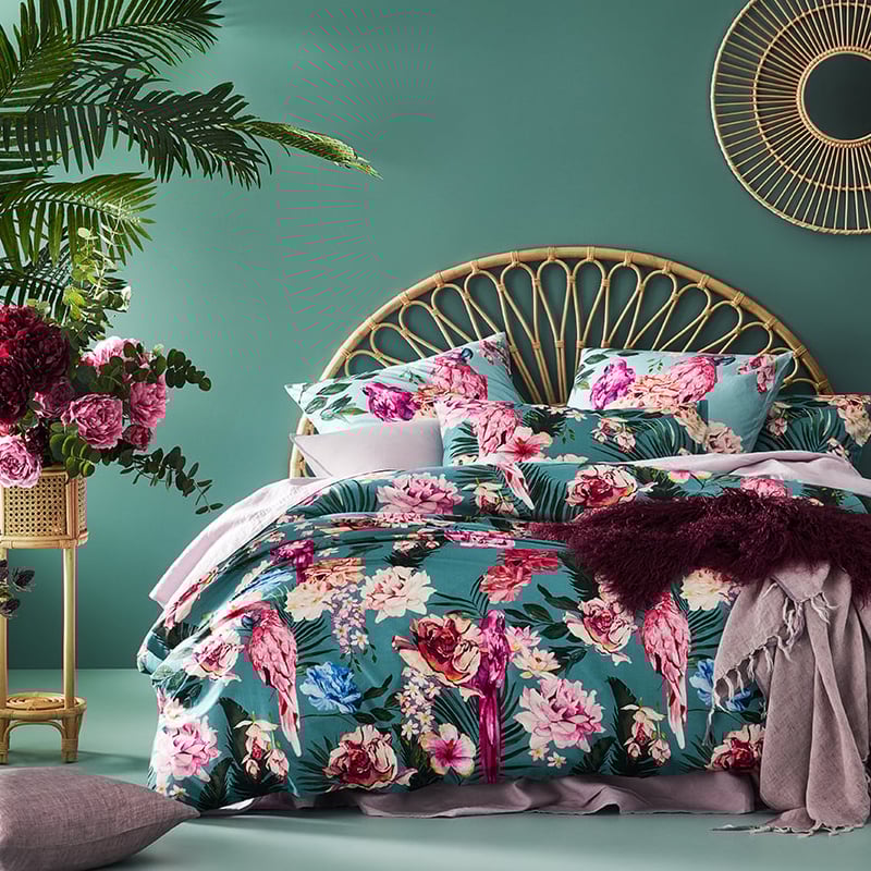 Exotica Teal Quilt Cover Set