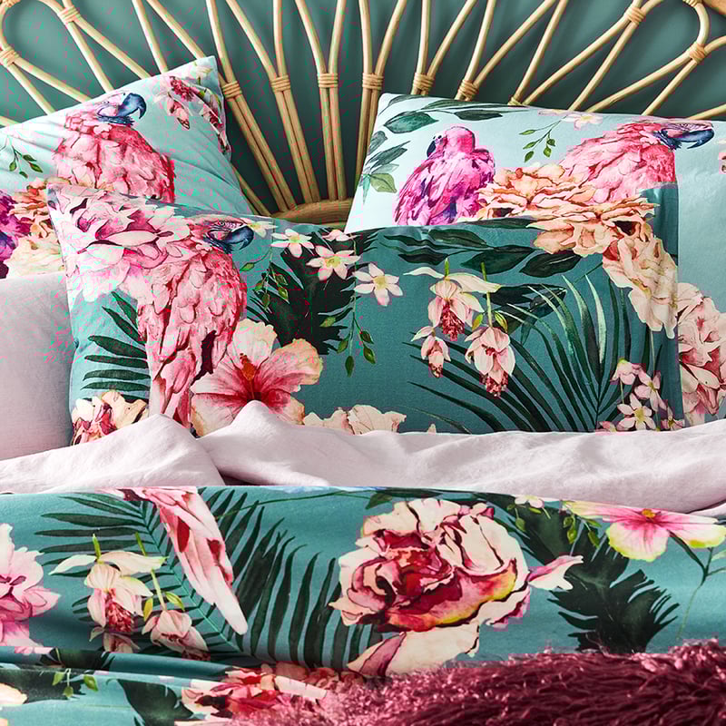 Exotica Teal Quilt Cover Set