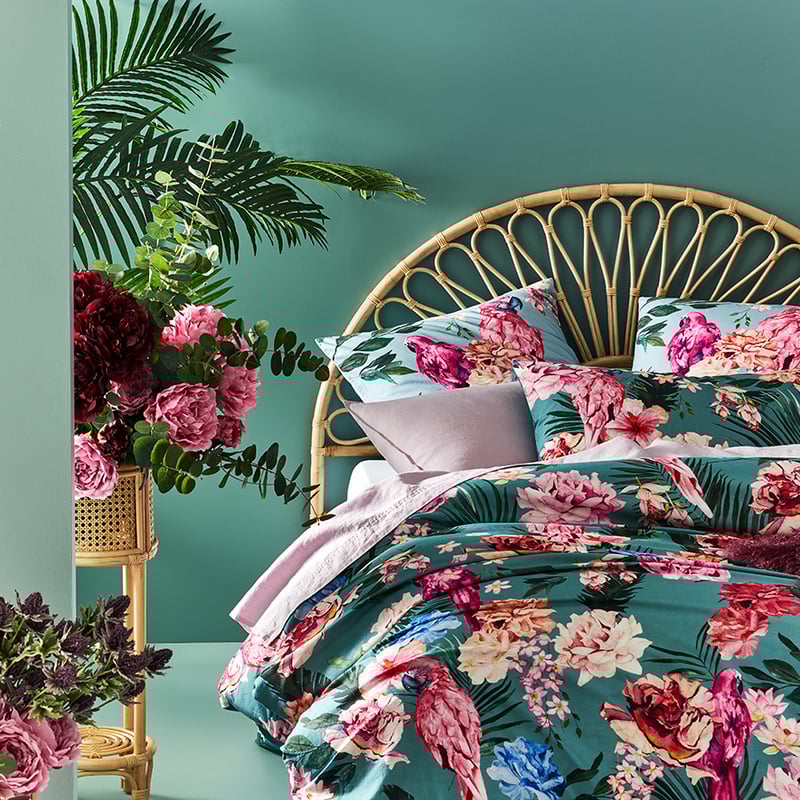 Exotica Teal Quilt Cover Set
