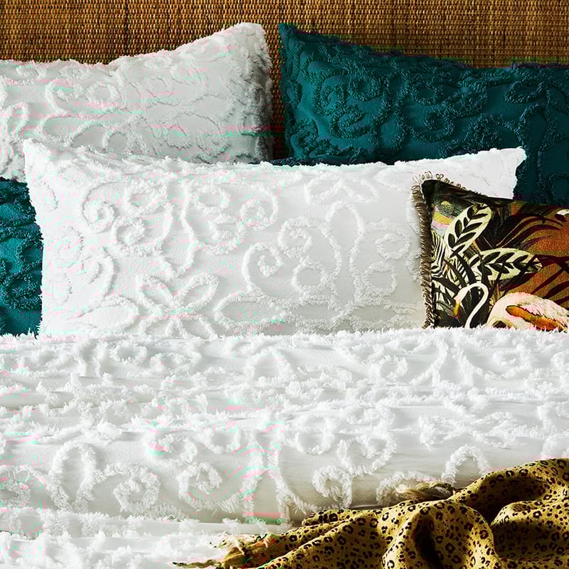 Savannah Natural Chenille Quilt Cover