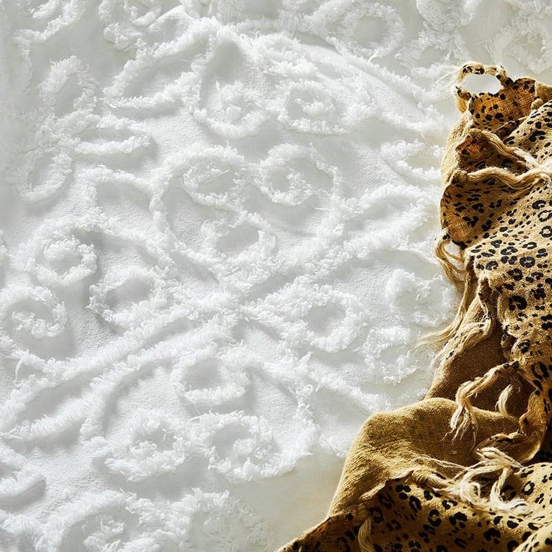 Savannah Natural Chenille Quilt Cover