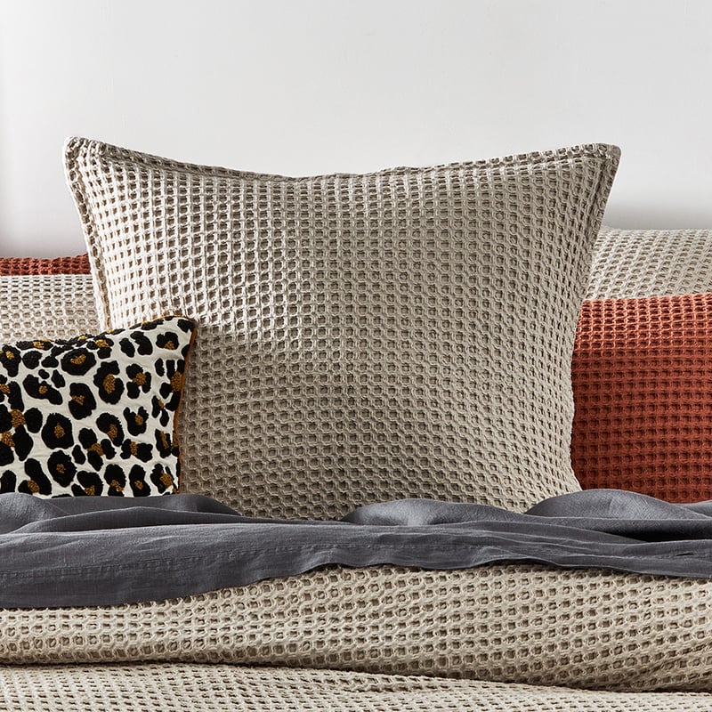 Chunky Waffle Oatmeal Quilt Cover Set