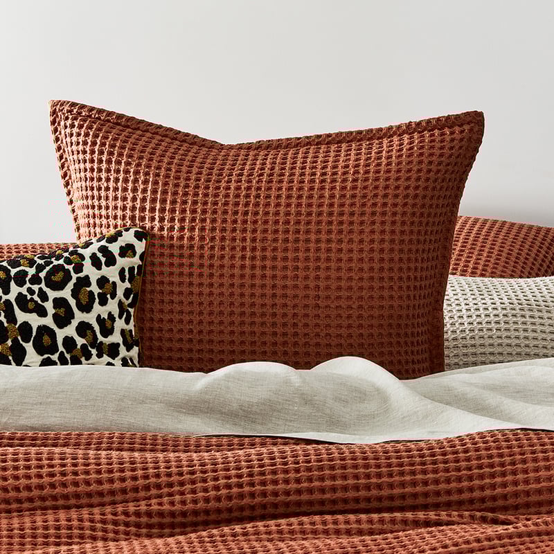 Chunky Waffle Tumeric Quilt Cover Set