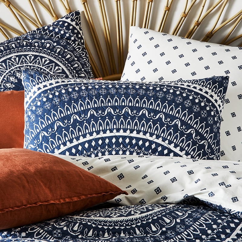 Karma Quilted Steel Quilt Cover 