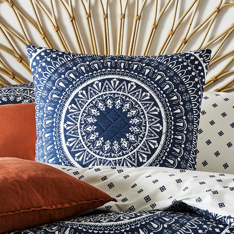 Karma Quilted Steel Quilt Cover 