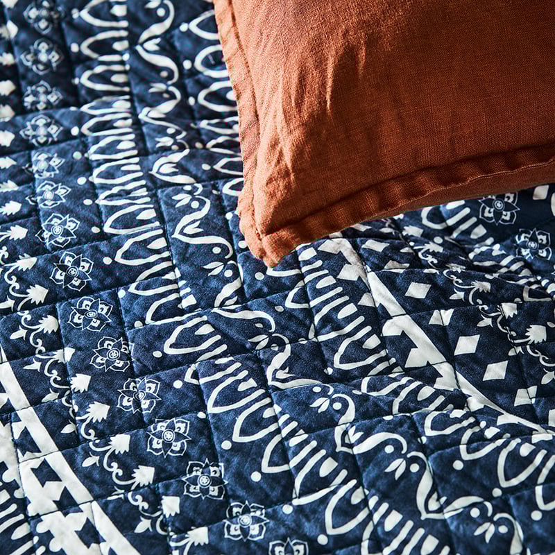 Karma Quilted Steel Quilt Cover 
