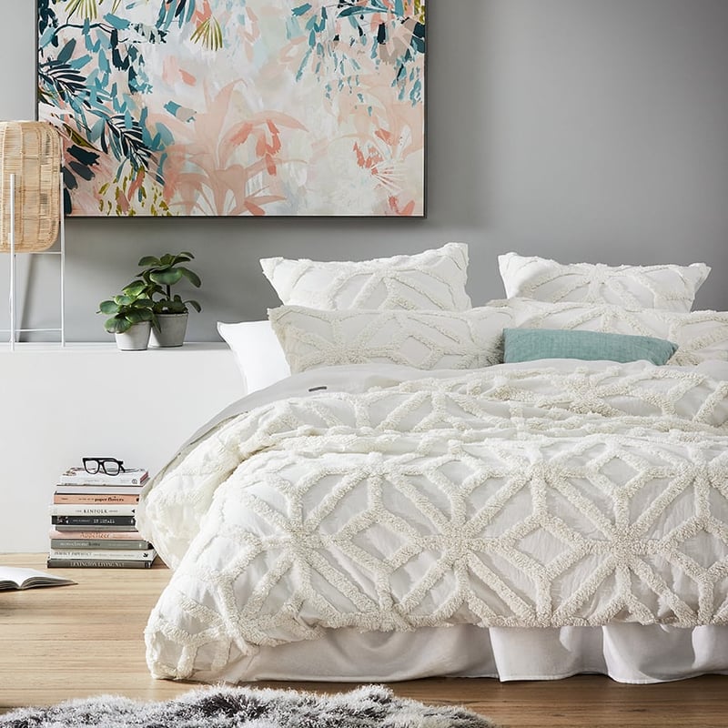 Monaco Natural Chenille Quilt Cover 